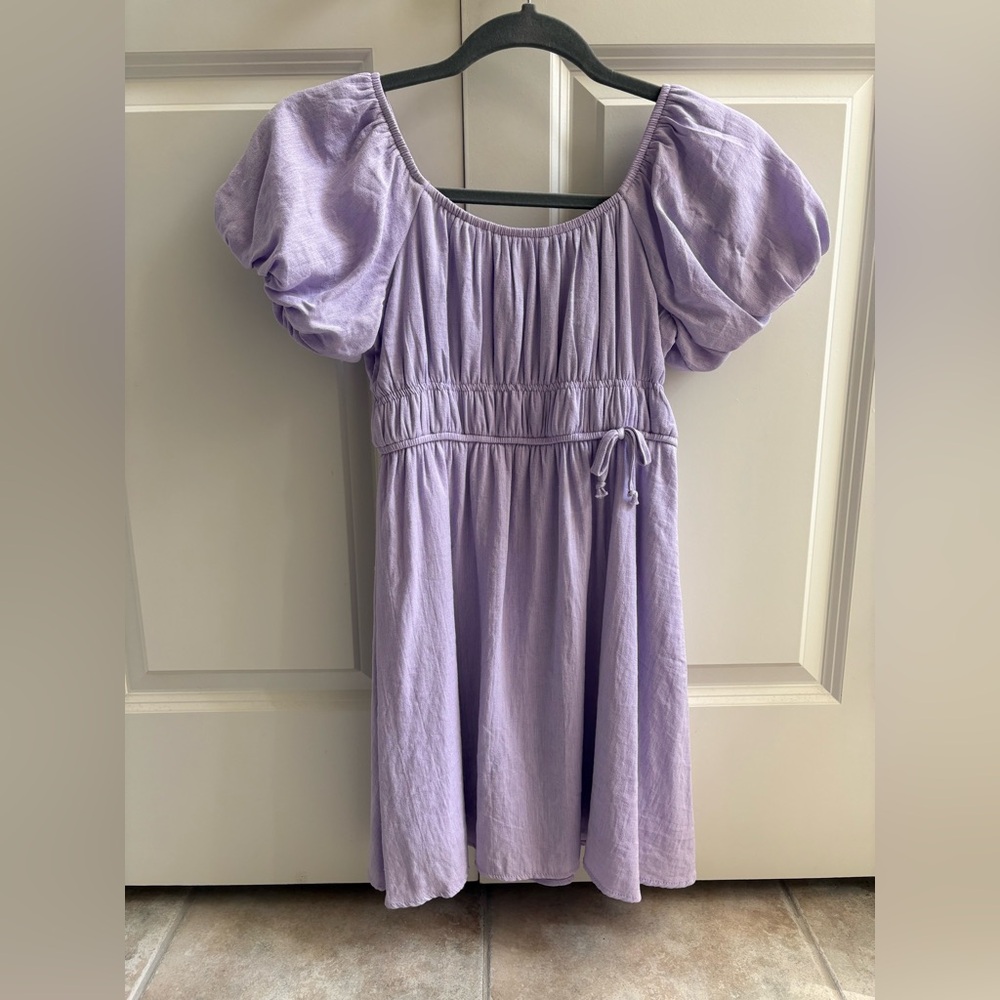 Lilac Puff Sleeve Kids Dress